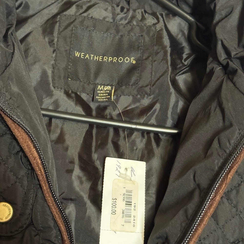 Weatherproof Women's Black and Brown Quilted Utility Jacket - Picture 5 of 10